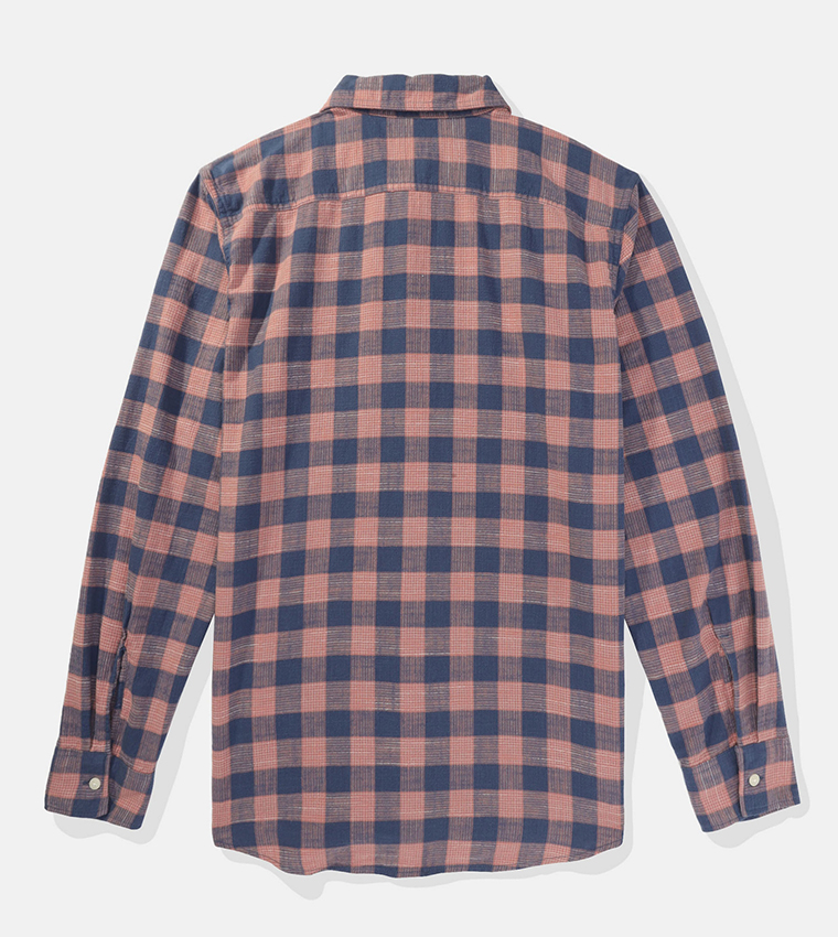Plaid Poplin Button-Up Shirt