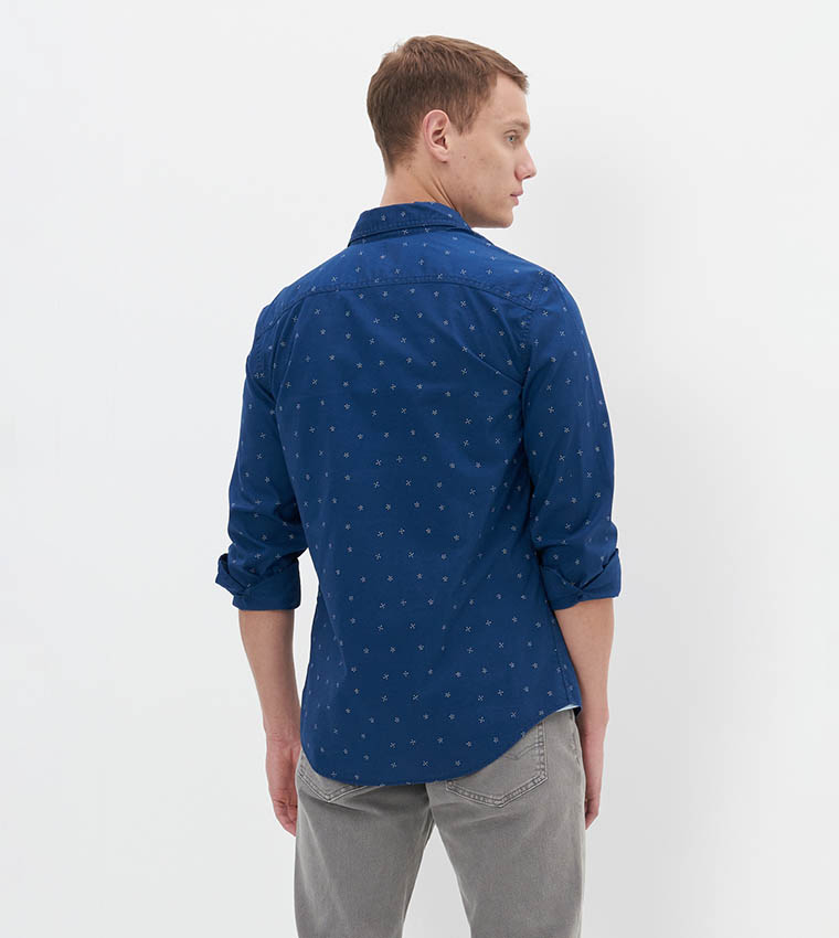 Printed Slim Fit Button-Up Shirt
