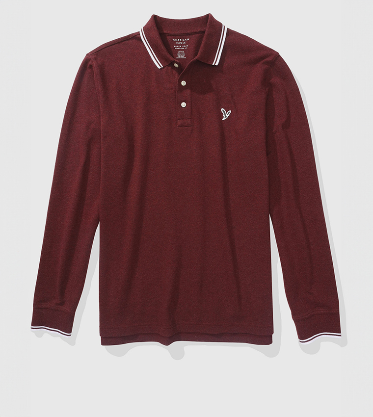 Logo Detail Long Sleeves Polo T-Shirt