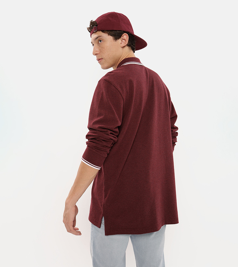 Logo Detail Long Sleeves Polo T-Shirt