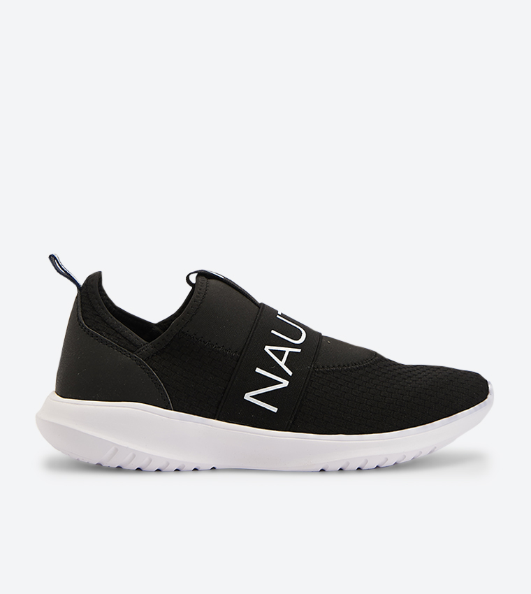 Buy Nautica Brand Name Printed Round Toe Slip Ons Black In Black 6thStreet Qatar