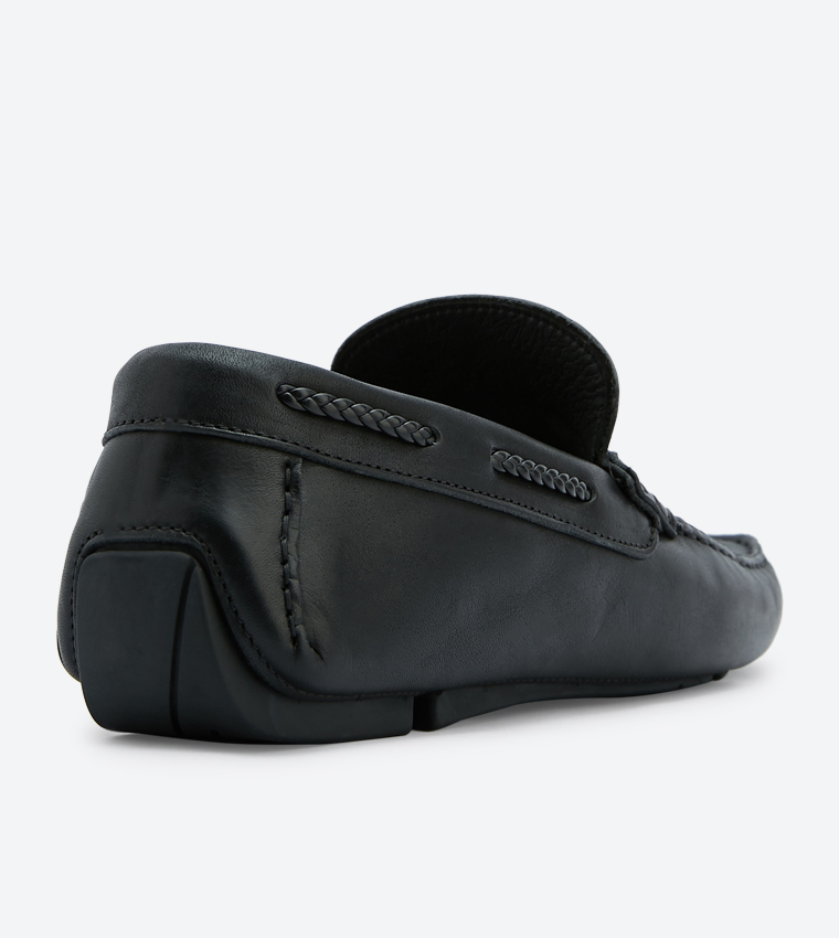 Brodie Di Plait Detail Driver Loafers Black