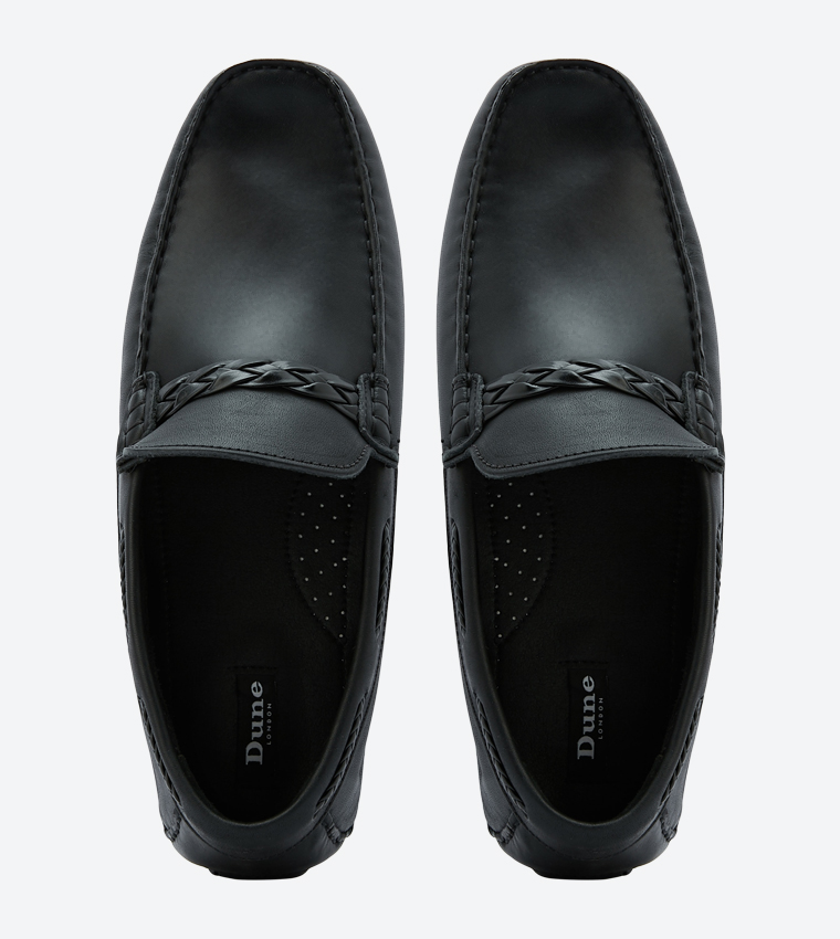 Brodie Di Plait Detail Driver Loafers Black