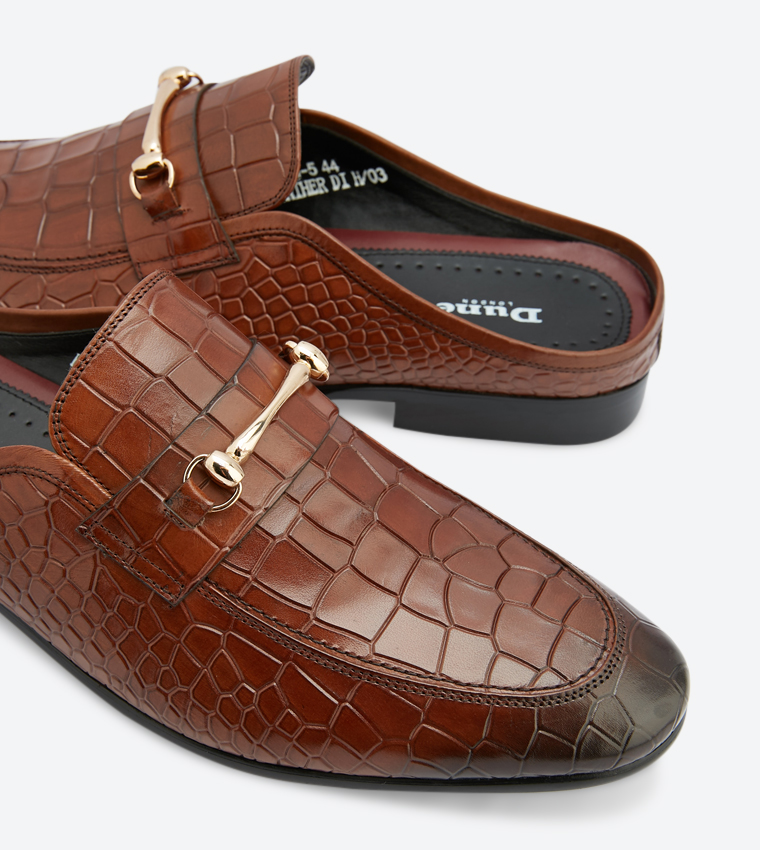 Buy Dune London Panther Di Crocodile Pattern Block Heel Loafers