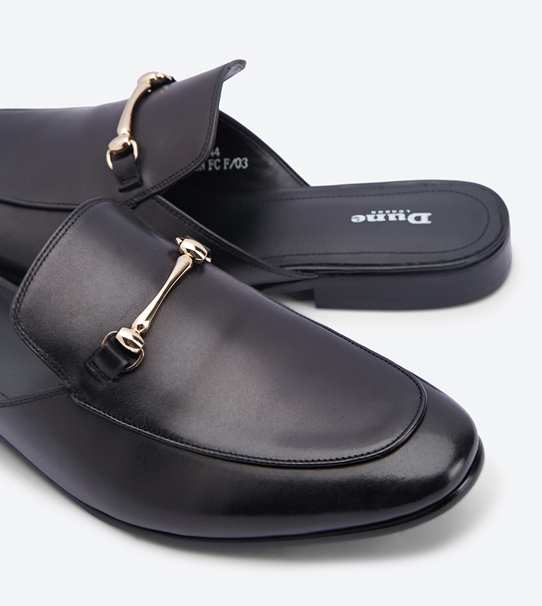 Buy Dune London Backless Snaffle Loafers Black 0279504550098484 In