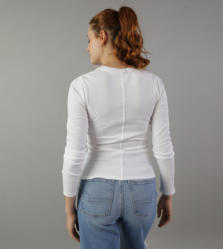 Textured Long Sleeves Top
