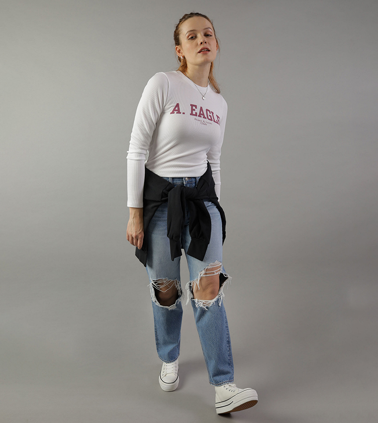 Textured Long Sleeves Top