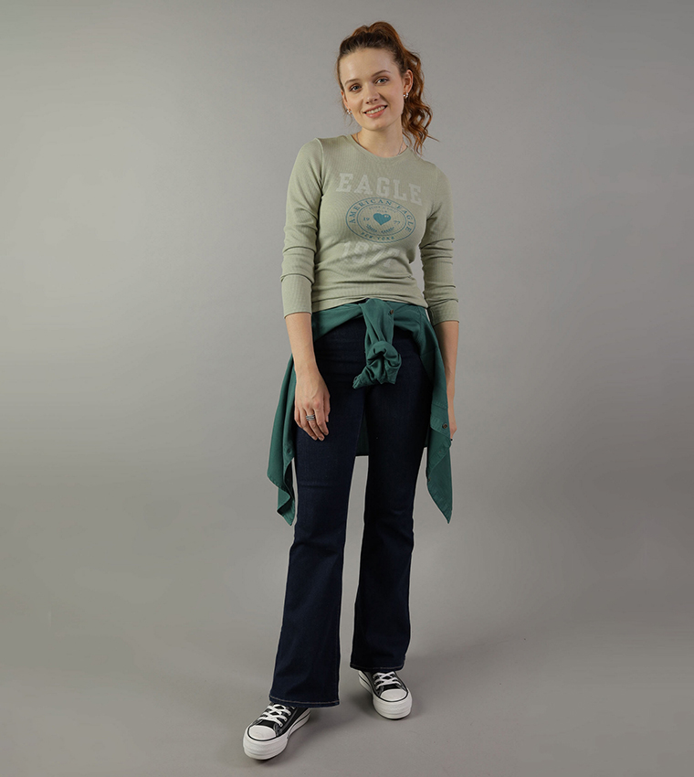 Textured Long Sleeves Top