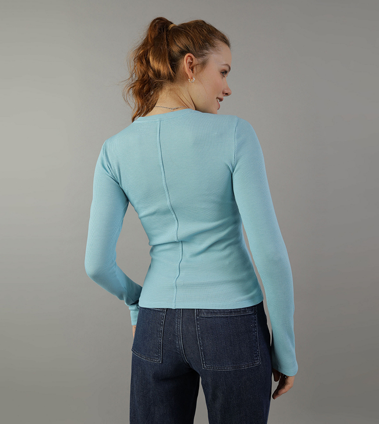Textured Long Sleeves Top