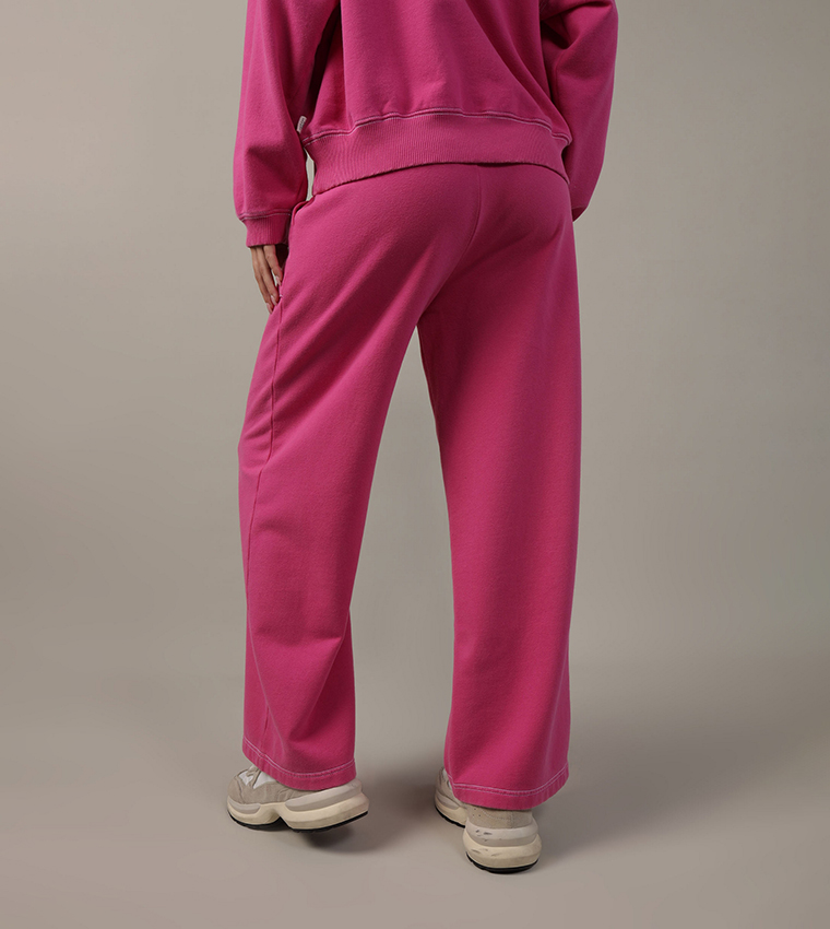 Contrast Stitch Wide Leg Pants
