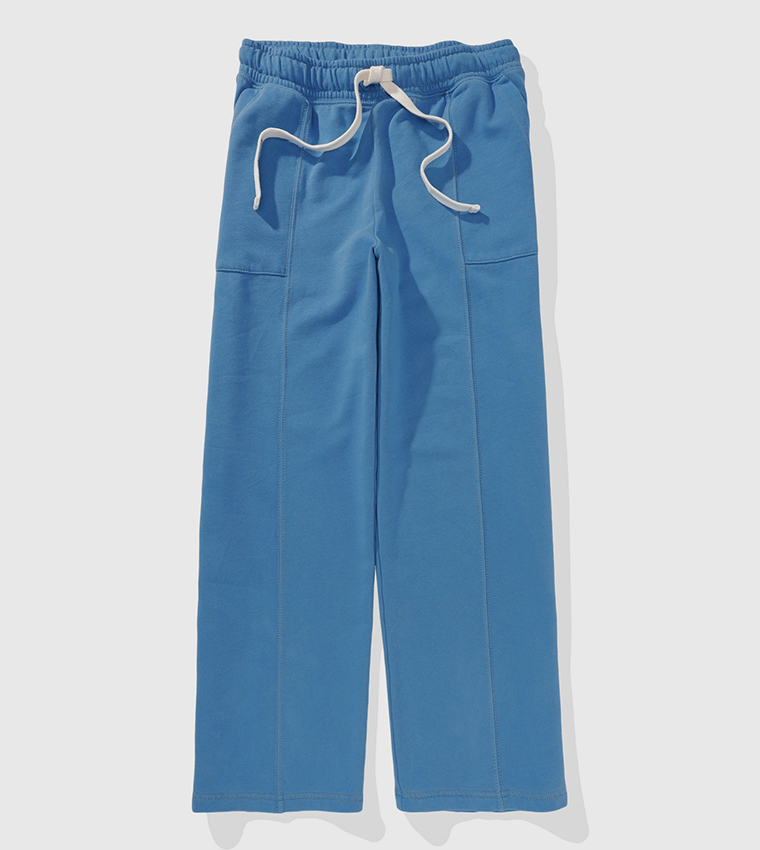 Drawstring Waist Wide Leg Fleece Pants