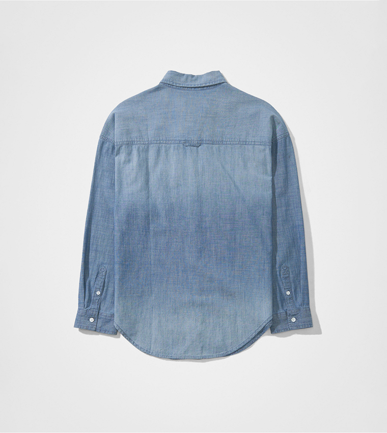 Pocket Detail Long Sleeves Denim Overshirt