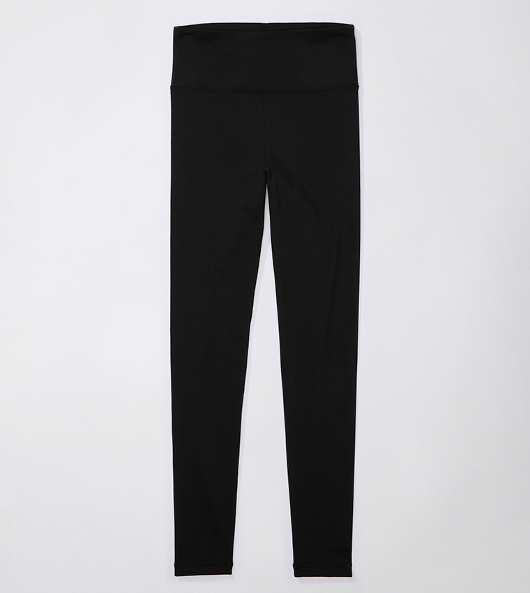 Buy American Eagle Solid High Waist Leggings In Black