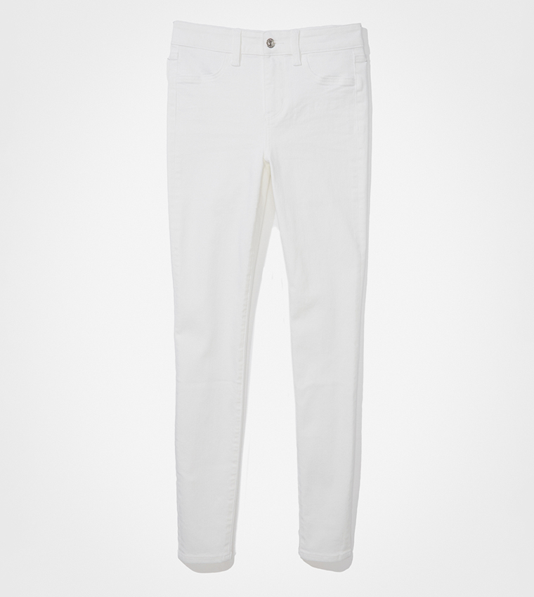 Solid High Waist Skinny Jeans