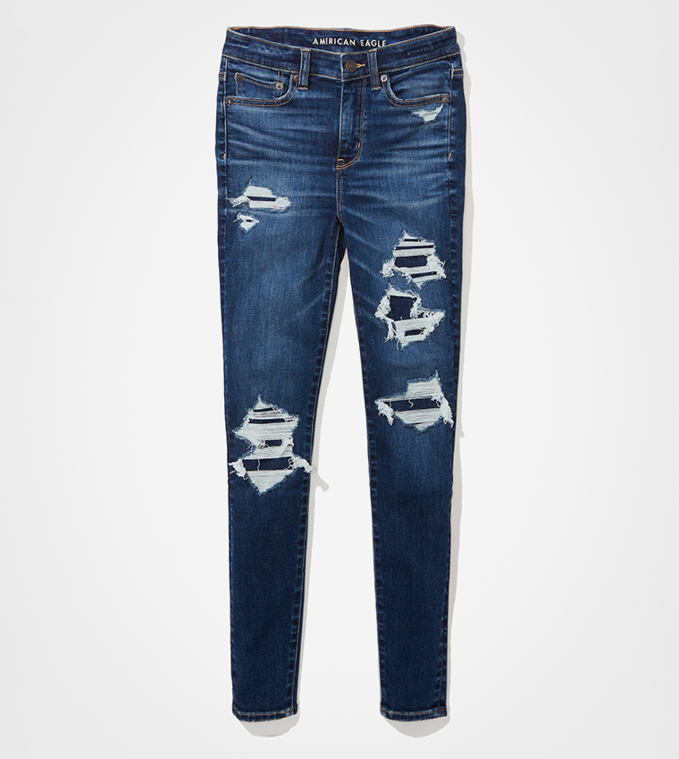 Distressed High Waist Skinny Jeans