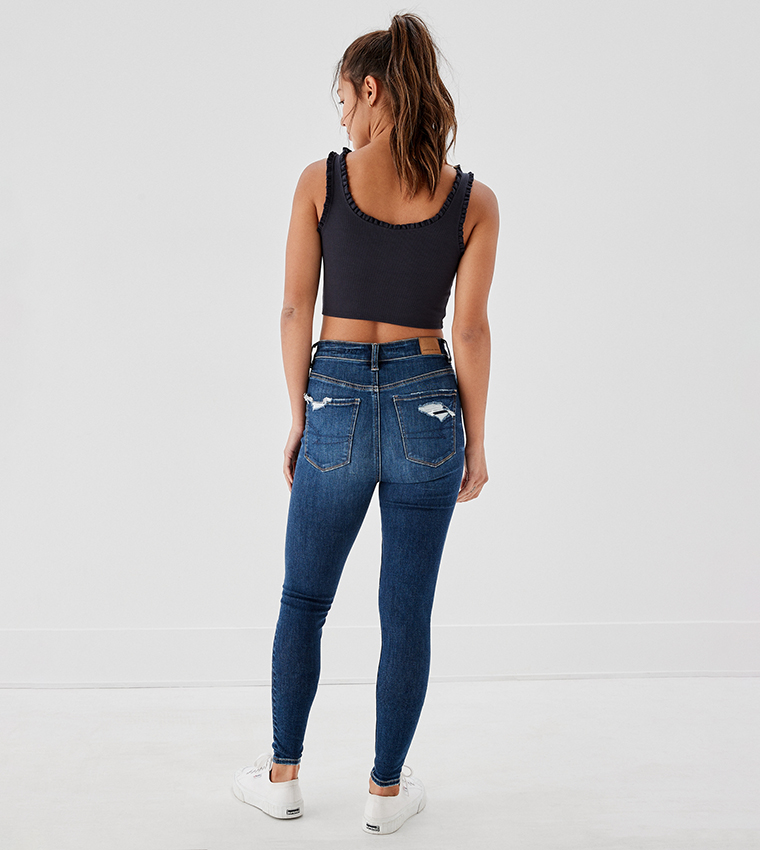 Distressed High Waist Skinny Jeans