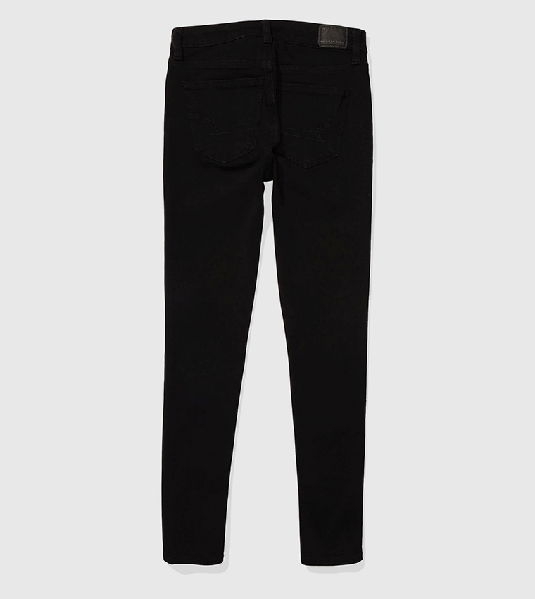 Solid High Waist Skinny Jeans