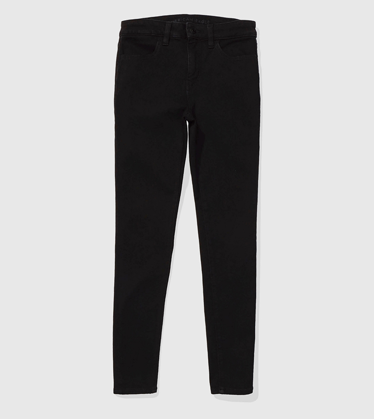 Solid High Waist Skinny Jeans