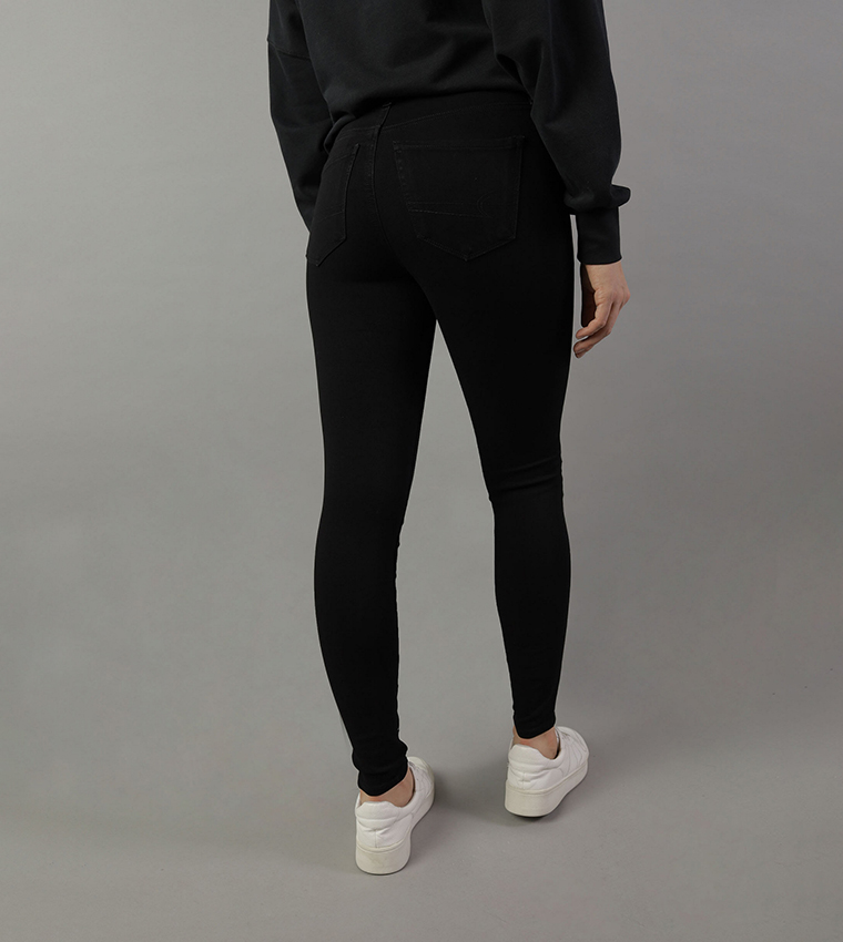 Solid High Waist Skinny Jeans