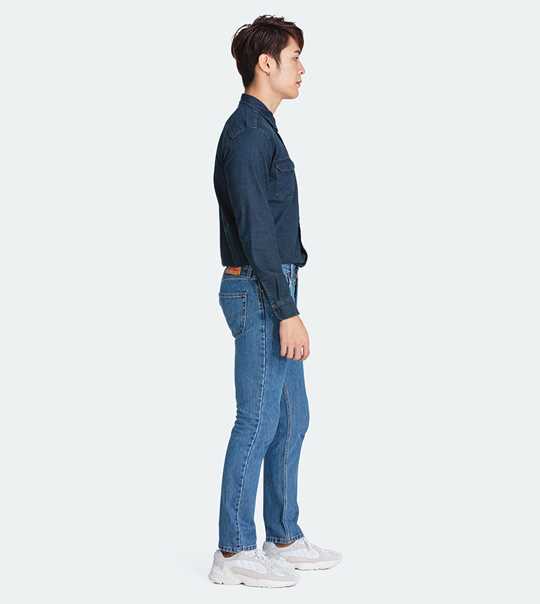 Washed Mid Waist Slim Fit Jeans