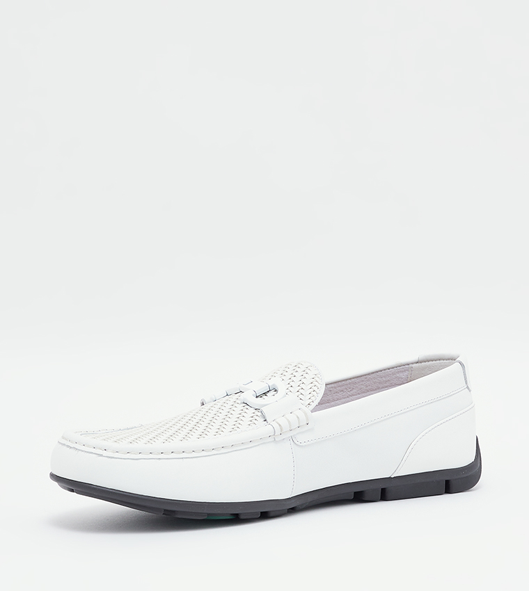 ORLOVOFLEXX Textured Metal Accent Loafers