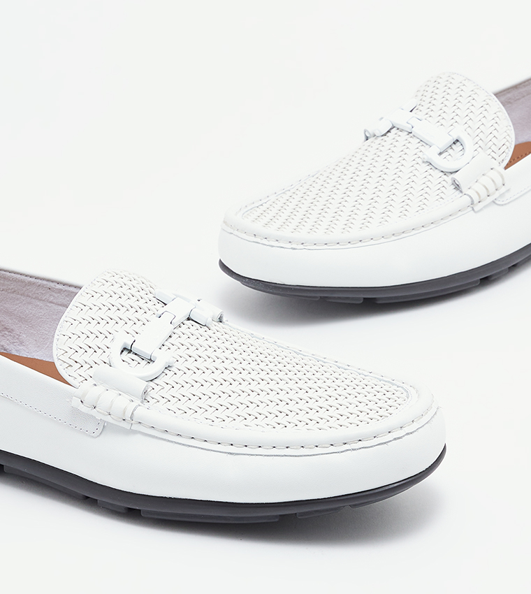 ORLOVOFLEXX Textured Metal Accent Loafers