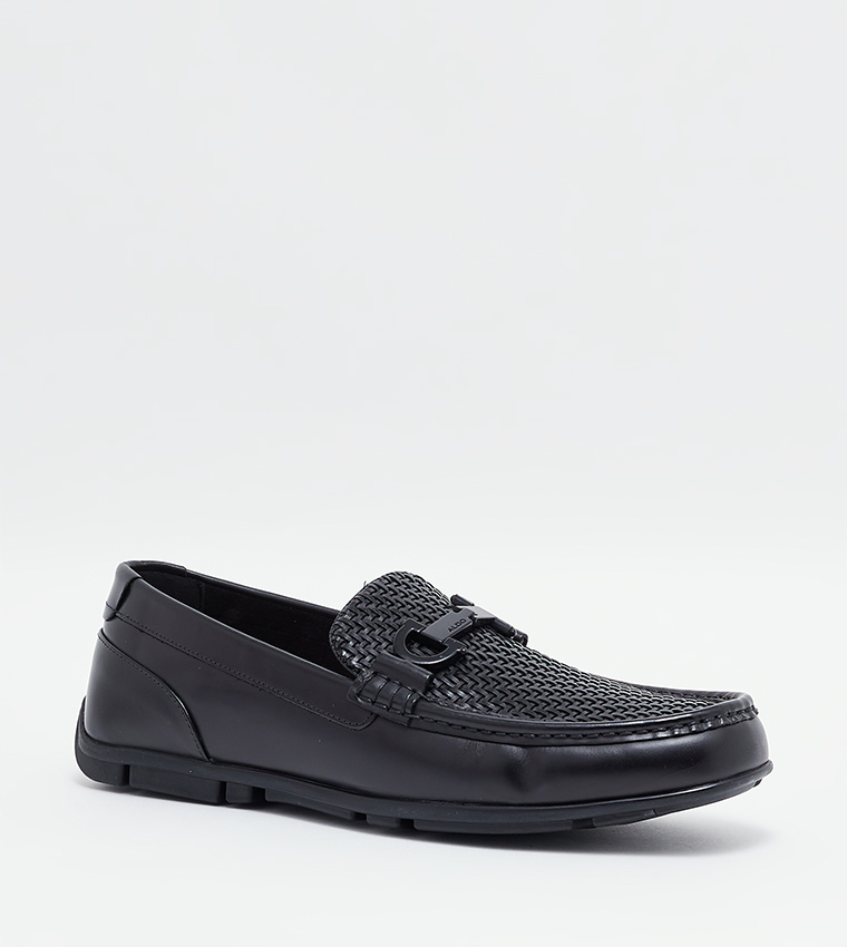 ORLOVOFLEXX Textured Metal Accent Loafers