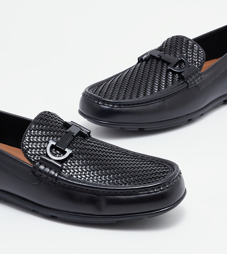ORLOVOFLEXX Textured Metal Accent Loafers