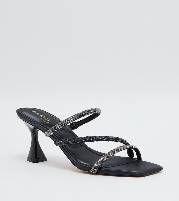 Aldo black heeled sandals best sale