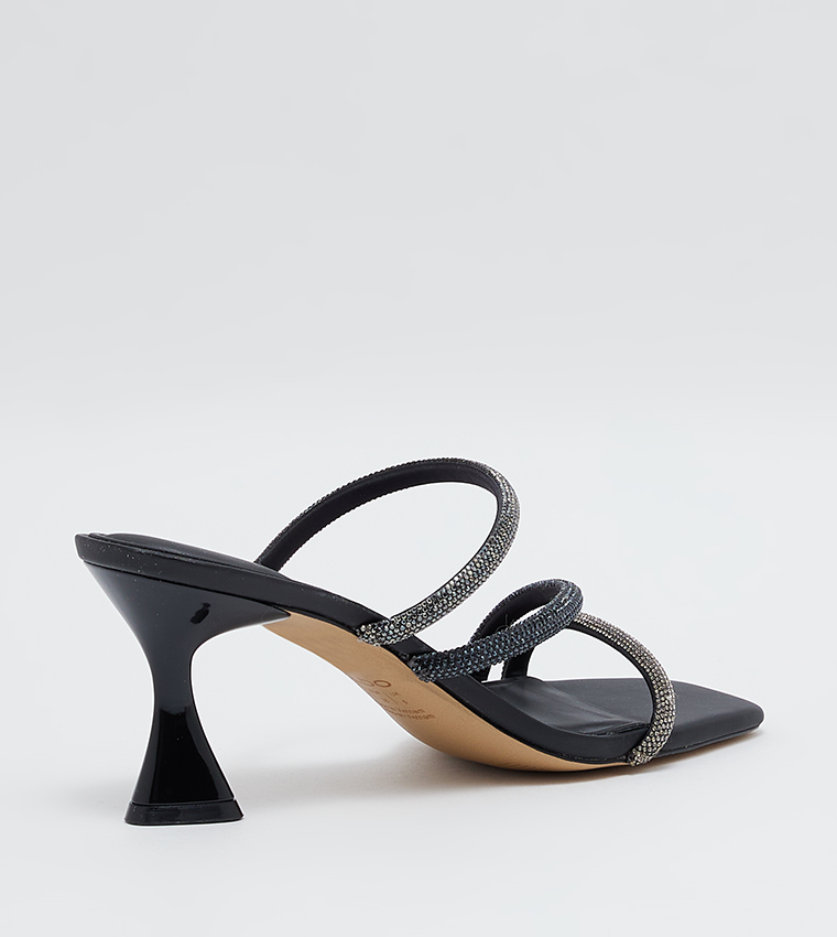 JEWELLA Embellished Open Toe Heel Sandals