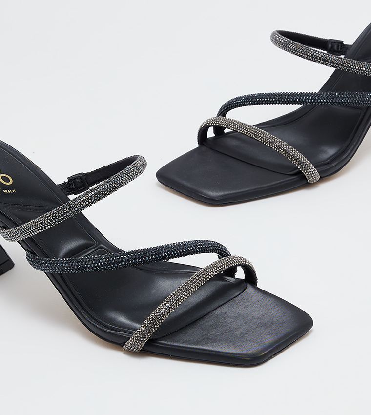 JEWELLA Embellished Open Toe Heel Sandals