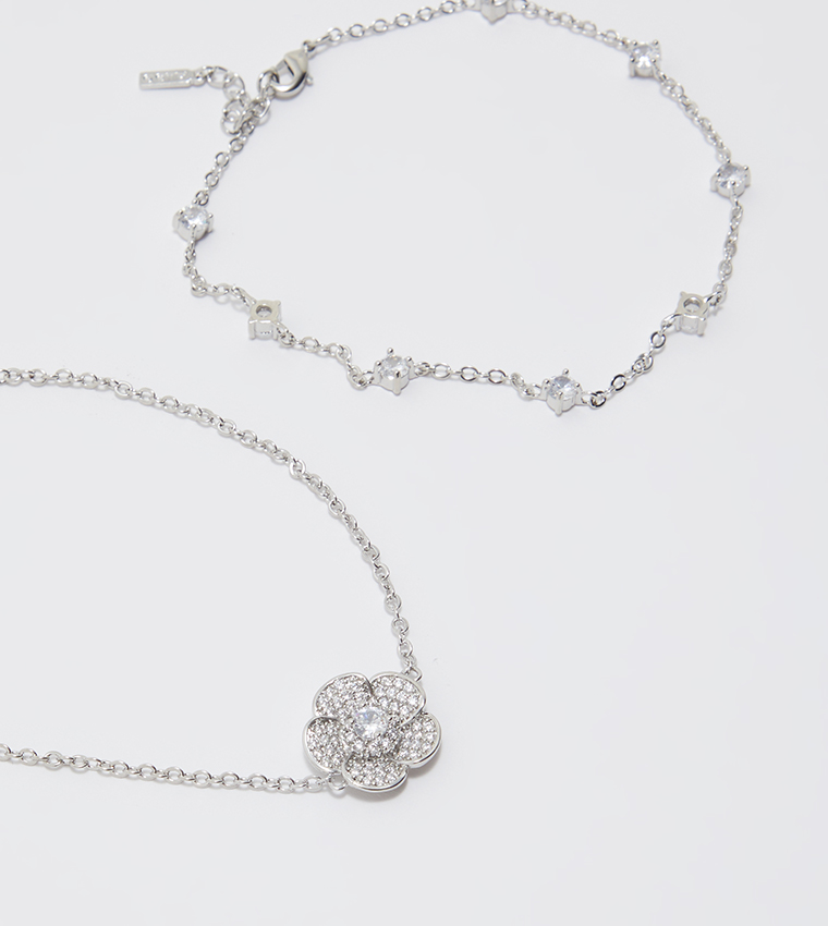 HELENNA Silver-Tone Anklet Set