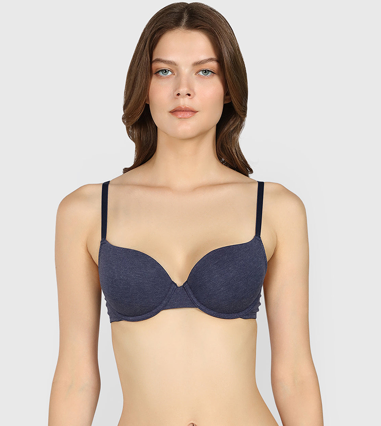 Solid Padded Underwired Demi Bra
