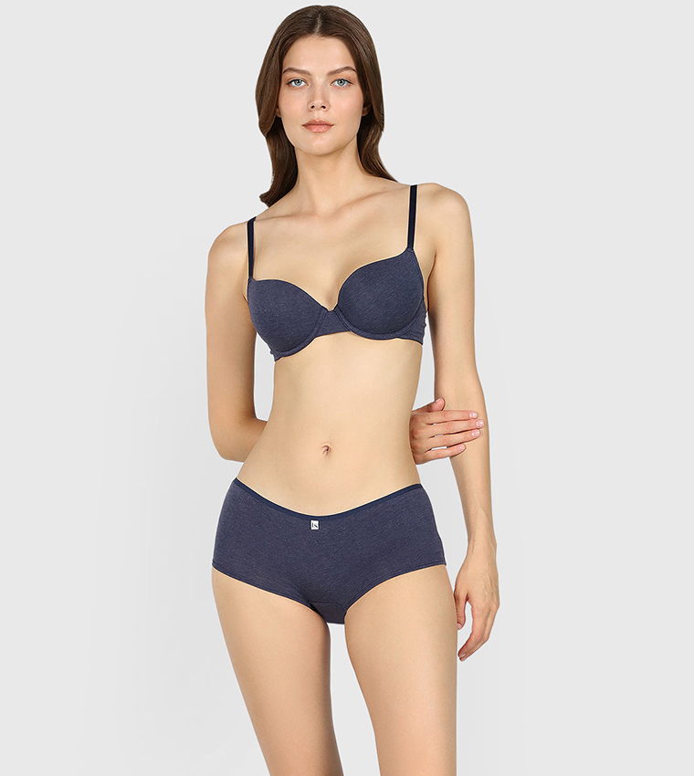 Solid Padded Underwired Demi Bra