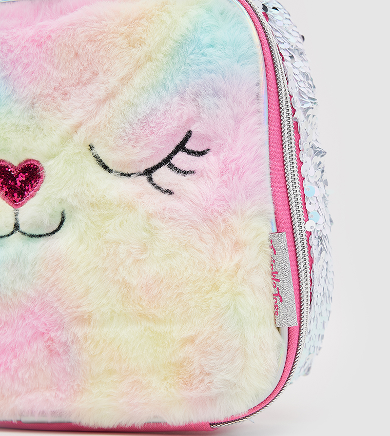 Appliqued Furry Cat Lunch Bag