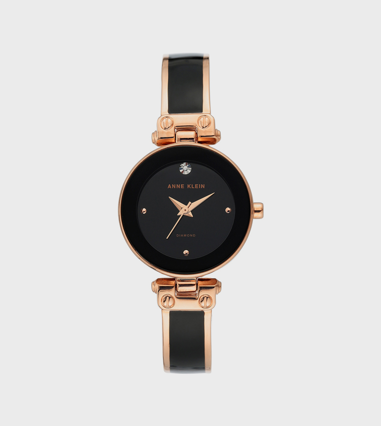 Embellished Dial Metal Strap Analog Watch