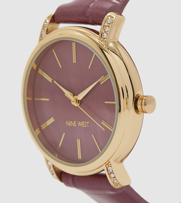 Women Metal Watch-Maroon