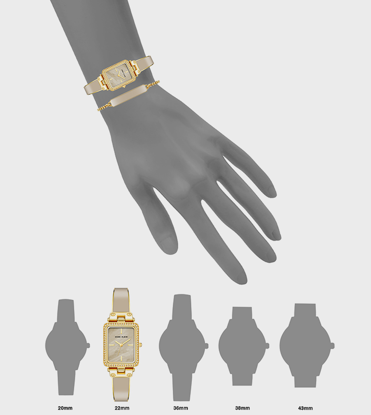 طقم ساعة نسائية أنالوج مع إسوارة