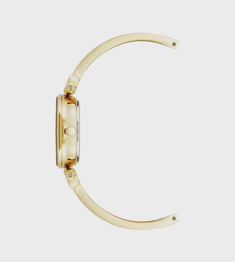 Embellished Dial Metal Strap Analog Watch