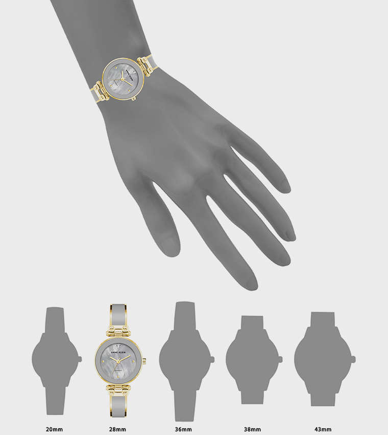Embellished Dial Metal Strap Analog Watch