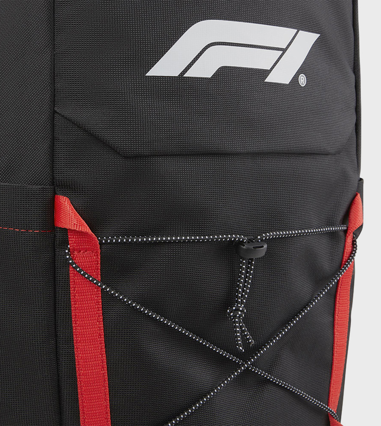 F1 Printed Zip Closure Backpack