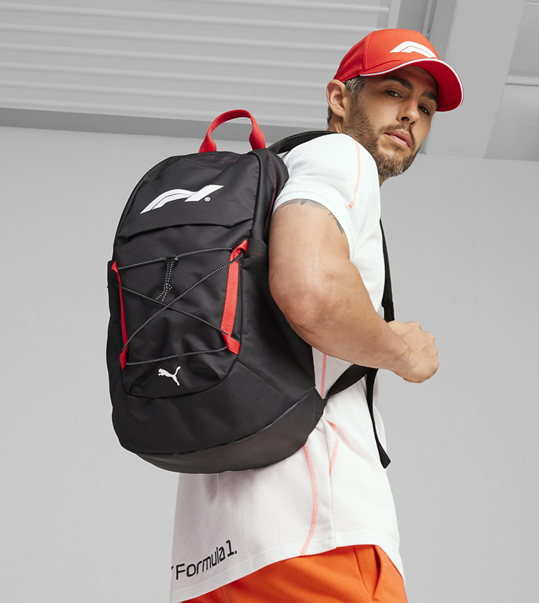 F1 Printed Zip Closure Backpack