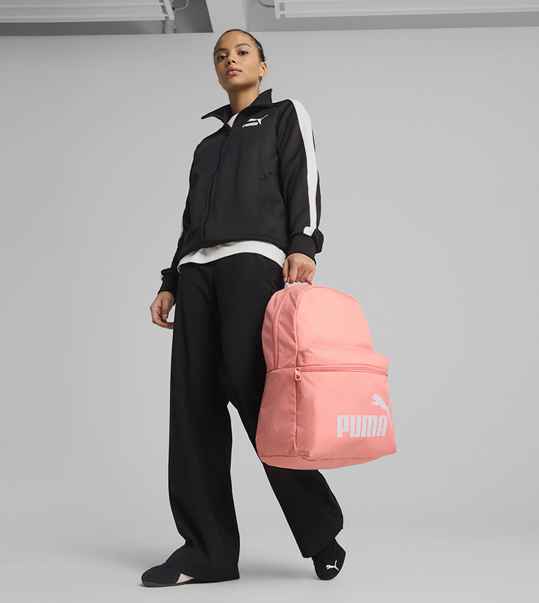 حقيبة ظهر بطبعة شعار وجيب أمامي