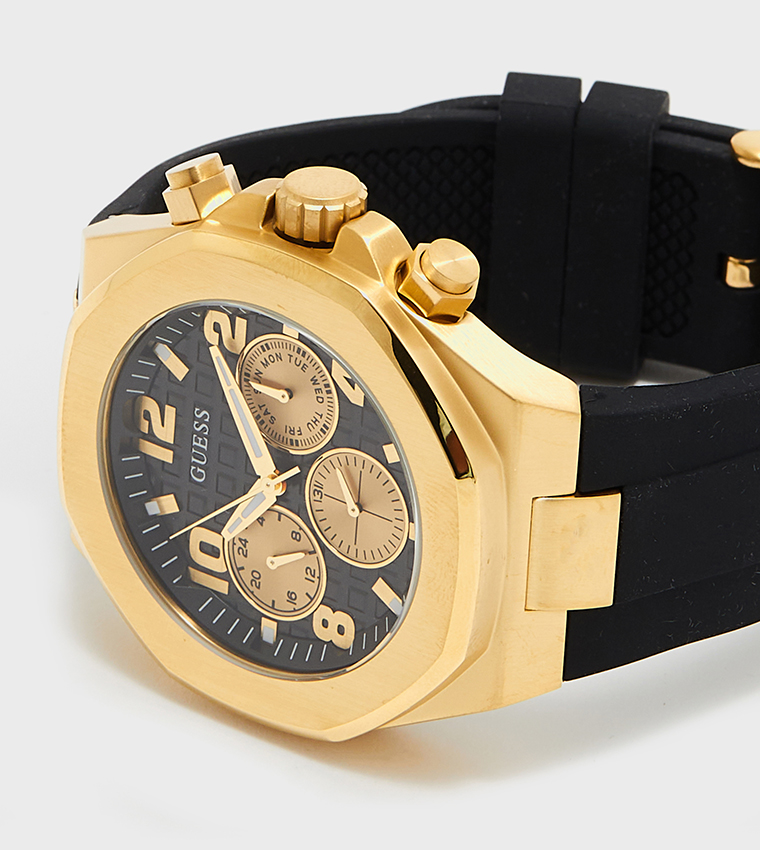 Guess chronograph watch gold hotsell