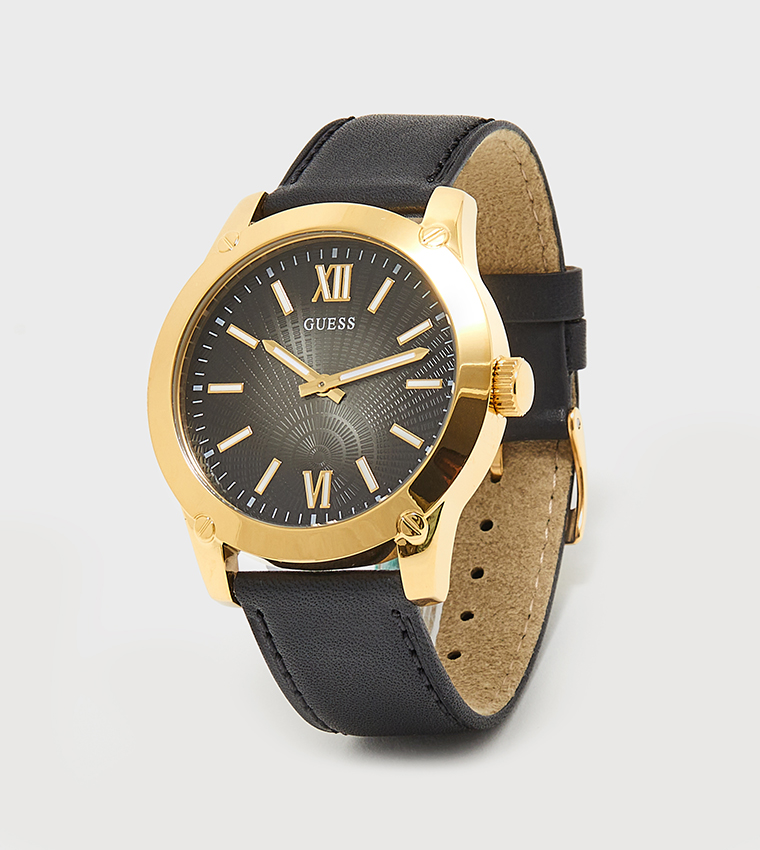 Crescent Quartz Analog Watch, 44 mm