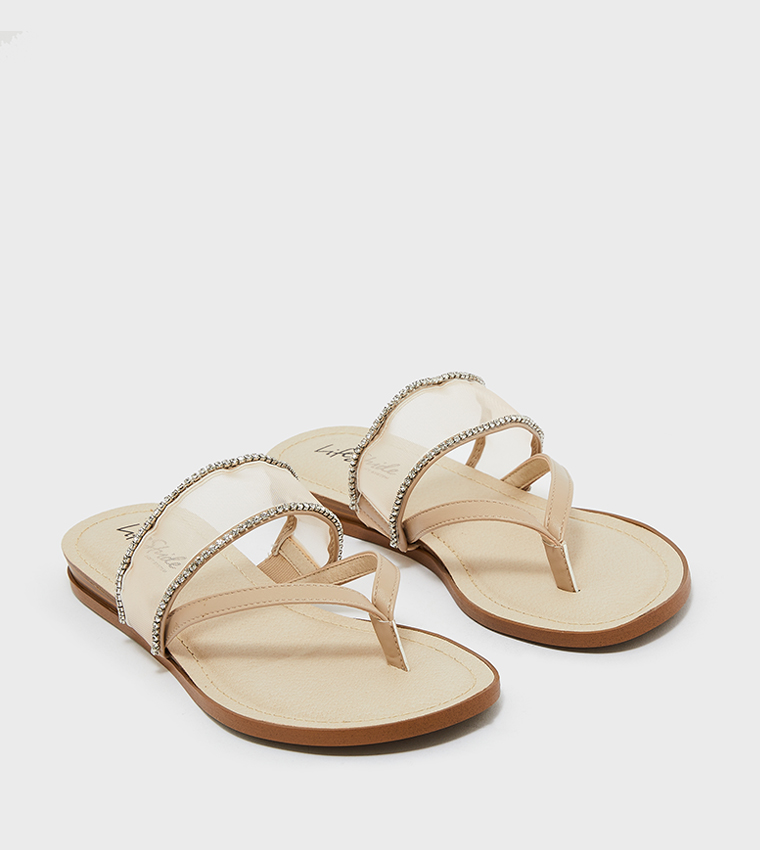 RADIANT GLOW Embellished Flat Sandals