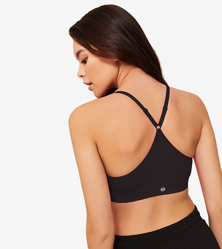 Buy Ardene Seamless Y Back Bra With Rib A Black In Black