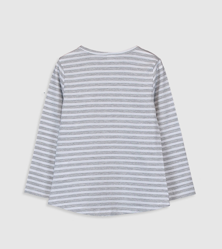 Basic Jersey Body Long Sleeved - Grey Striped