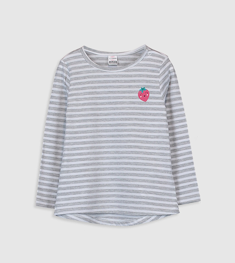 Basic Jersey Body Long Sleeved - Grey Striped