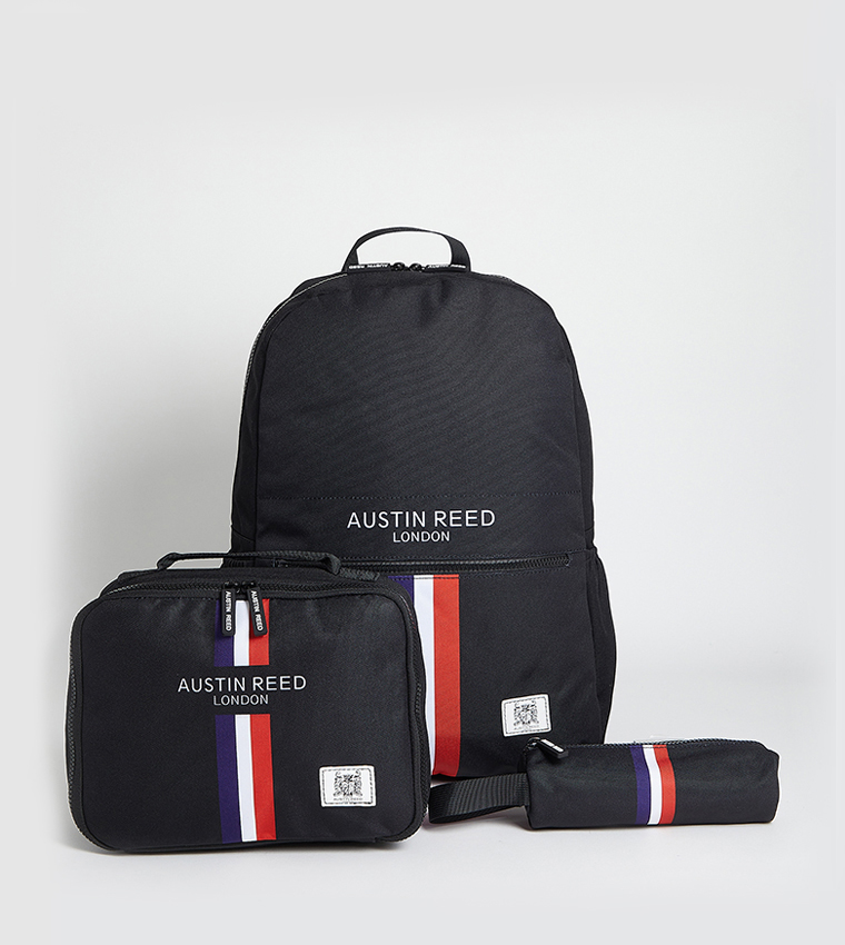 Buy Austin Reed 3 Piece Logo Detail Backpack Set In Black 6thStreet Saudi Arabia